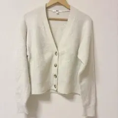 UNIQLO ユニクロ　スフレヤーンVネックショートカーディガン(長袖) S