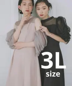 【未使用】3way ルイルエブティック 結婚式 ベージュ 3L パーティドレス