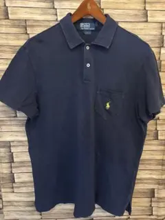 POLO RALPH LAUREN ネイビーポロシャツ 胸ポケ付　M