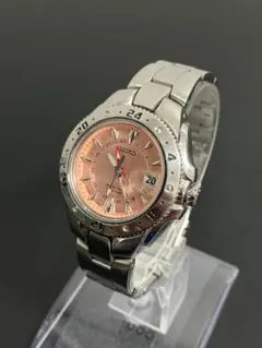 電池交換済 SEIKO パーペチュアルカレンダー GMT レディース ピンク