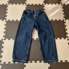 ジーユー　ガールズ　ヌクヌクバギージーンズ② ブルー140cm