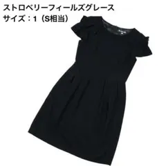 【美品】ストロベリーフィールズ grace ブラックワンピース 日本製のサムネイル