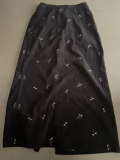 花柄コーデュロイロングスカート