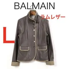 H6409◾️バルマン　柔らかいラムレザー　スタンドカラージャケット　春ジャケ