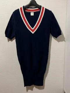 tommy girl＊トミーガール ネイビー Vネック 半袖セーター＊ワンピースのサムネイル