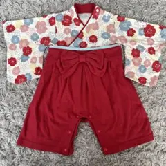 ベビー袴 ロンパース 女の子 ピンク お食い初め 誕生日　節句祝 70サイズ