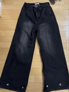 [ADRER] ブラック系2エクストラクオリティワイドフレアパンツ　デニムパンツ