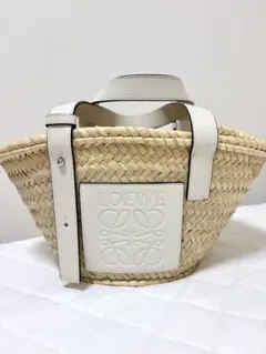 【美品】LOEWE バスケットバッグ ホワイト スモール