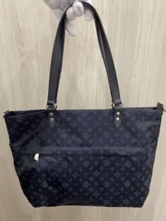 ラシット ネイビー ロゴパターン ハンドバッグ