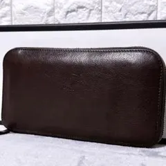 【美品】イルビゾンテ オーガナイザー 長財布 ラウンド 型押し ブラウン