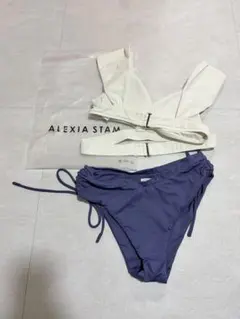 ALEXIA STAM セパレート水着 ビキニ ホワイト パープル Mのサムネイル
