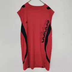 アディダス ロゴ ノースリーブ クルーネック XL 赤 ポリエステル スポーツのサムネイル