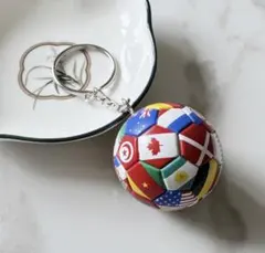 サッカーボール 国旗デザイン キーホルダー