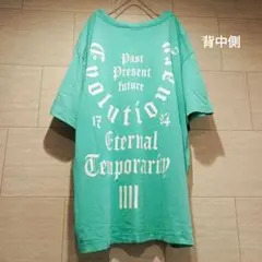 H＆M　レディース　Tシャツ LL ビッグシルエット 古着　半袖　ライトグリーン