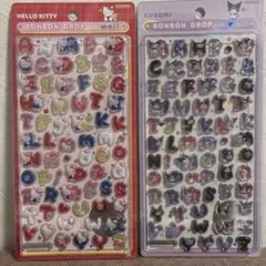 正規品　ボンボンドロップシール　もじ　ハローキティ　スタンダード　クロミ　文字