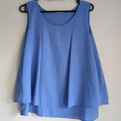 NATURALBEAUTYBASICブルー ノースリーブ トップス　こ