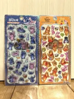 【正規品】ディズニー プチドロップステッカー スティッチ プーさん セット