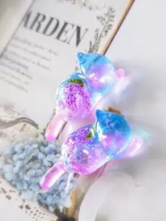 ♥Monu☆様♥専用です❣️№732 * 藤と青い彼岸花ねこちゃんパーツ♪ ❣️