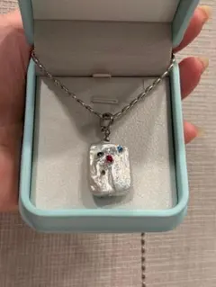 S【極光の輝き】天然バロックパール スクエアネックレス 2WAY お守り 1點物