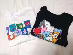 BT21 半袖Tシャツ 黒 白 Fサイズのサムネイル