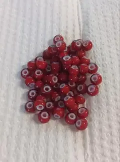 ホワイトハーツビーズ 赤ビーズ 5～6mm ビンゴブラザーズ 大量購入