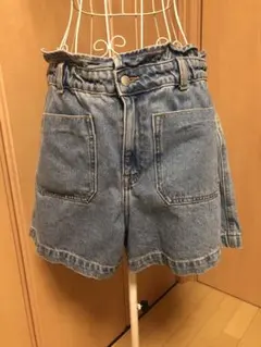 [ZARA] デニム ショートパンツ フリルウエストのサムネイル