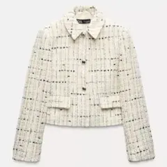 ZARA ツイードジャケット　白