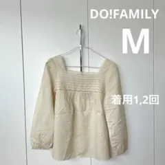ドゥファミリー スクエアネック 長袖 ブラウス アイボリー レース M 夏物のサムネイル