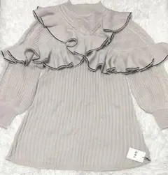 grl グレイル　フリル ニットワンピース