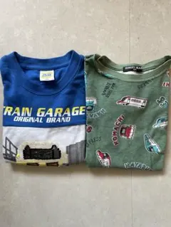 120cm 男の子 乗り物Tシャツ2点セット 夏服 まとめ売り 保育園　洗い替え