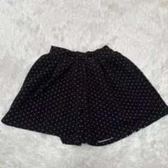しまむら 女の子 ドット柄 キュロット ショートパンツ 160 水玉 黒