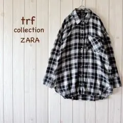 ＊ZARA trf＊ ガーゼシャツ マドラスチェック カジュアル 春夏秋 クロ系のサムネイル