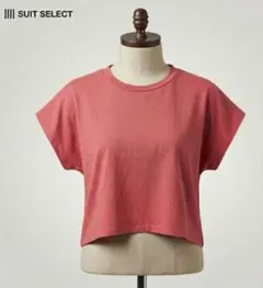 良品 スーツセレクト とろみレーヨン フレンチスリーブ Tシャツ ピンク Mのサムネイル