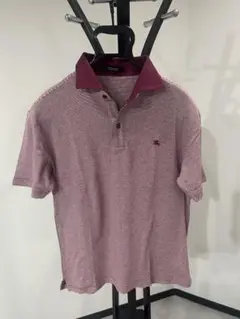 BURBERRY BLACK LABEL ワインレッド細ボーダー ポロシャツ 3のサムネイル