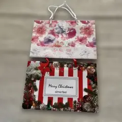 aimerfeel ショップ袋 2枚セット 花柄 クリスマスのサムネイル