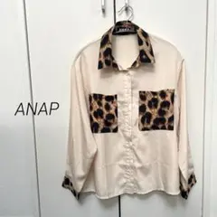 ANAP レオパード シャツ ベージュ×ブラウンのサムネイル