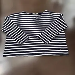 Lugnoncure ネイビー/ホワイトストライプ 長袖Tシャツ