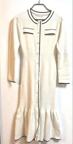 CELFORD アイボリー ロングニットワンピース