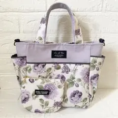 ハンドメイド＊サイドポケット付き＊ミニトートバッグ/ミニポーチセット
