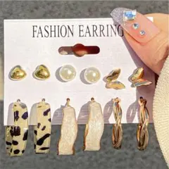 蝶々　ダルメシアン　ハート　ねじりピアス　6個セット　セット売り　まとめ売り