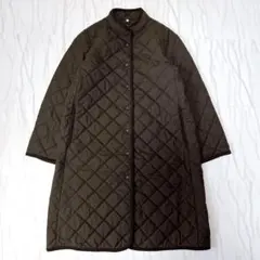 《美品 2024AW》無印良品 洗える中わたキルティングコート ブラウン S