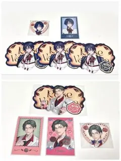 にじさんじ　花籠つばさ　五木左京　Rose Valentine 缶バッジ　カード