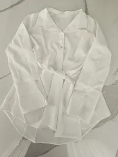 overE】ウエストマークチュニックシャツ ブルーストライプ U65 - メルカリ