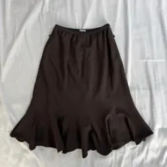【美品】FOXEYフォクシー 茶色 ブラウン スカート サイズ40 裾デザインのサムネイル