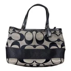 Y2KCOACH ロゴプリント ハンドバッグ ベージュ/ブラック