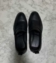 ブラックレザー スリッポンローファー