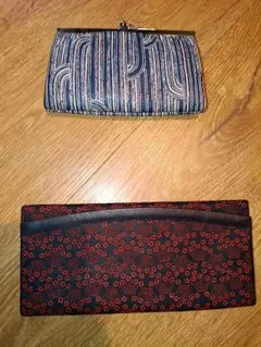 【印傳屋】甲州印伝 長財布＆がま口 2点セット 小桜 鹿革 漆 和柄 財布