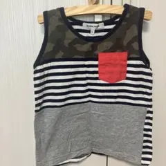 GLOBAL WORK 迷彩柄ストライプタンクトップ L