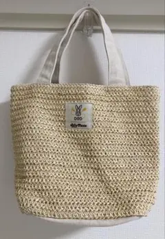 編み込みストローかごバッグ ベージュ　DODコラボ