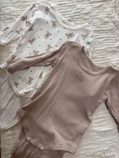 ロンパース 長袖 80 女の子 2枚 西松屋 綿100% 春　保育園